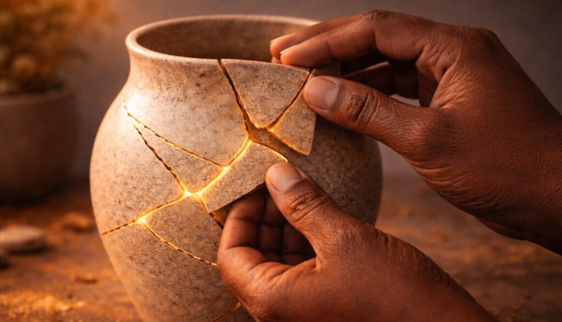 2 Broken vessel being mended