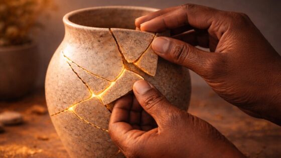 2 Broken vessel being mended